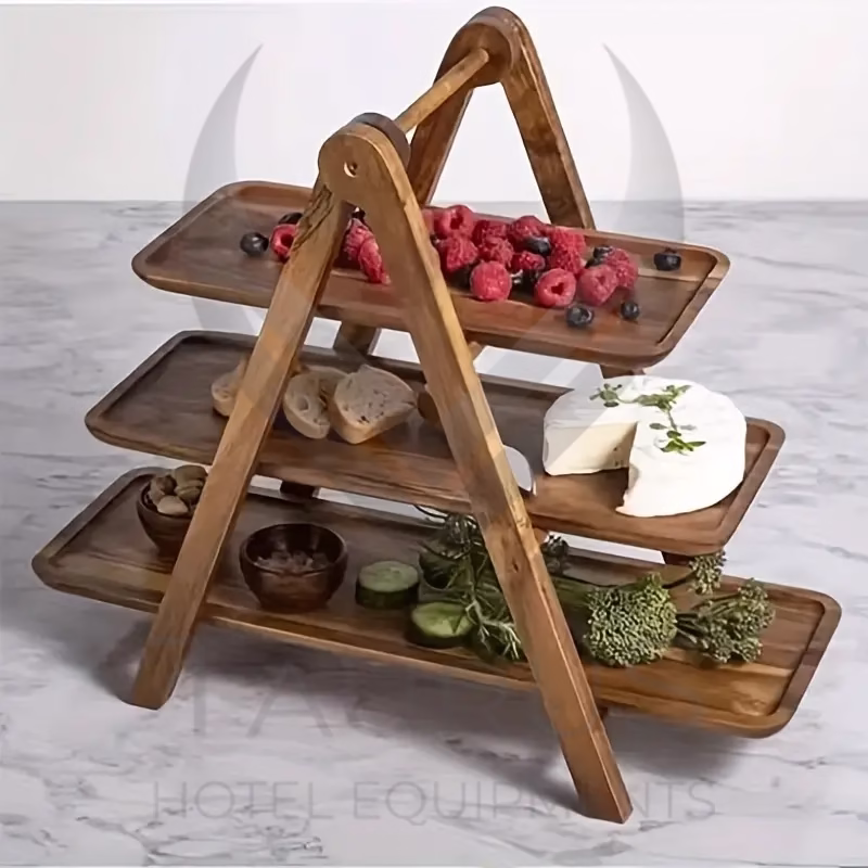 Ahşap Sofra Sunumluk 3 Katlı